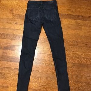 AG toothpick skinny dark wash jeans high rise